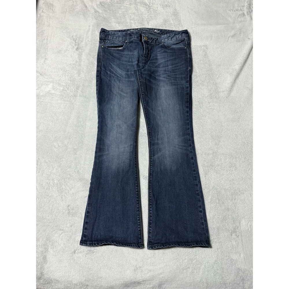 Express Jeans Womens 10 Short Blue Stella Low Rise Bootcut Stretch Denim 32x28.5